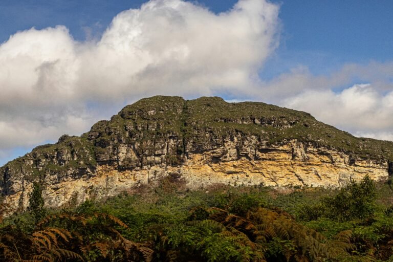 Beautiful mountain view in Ibicoara, Bahia under a bright blue sky.